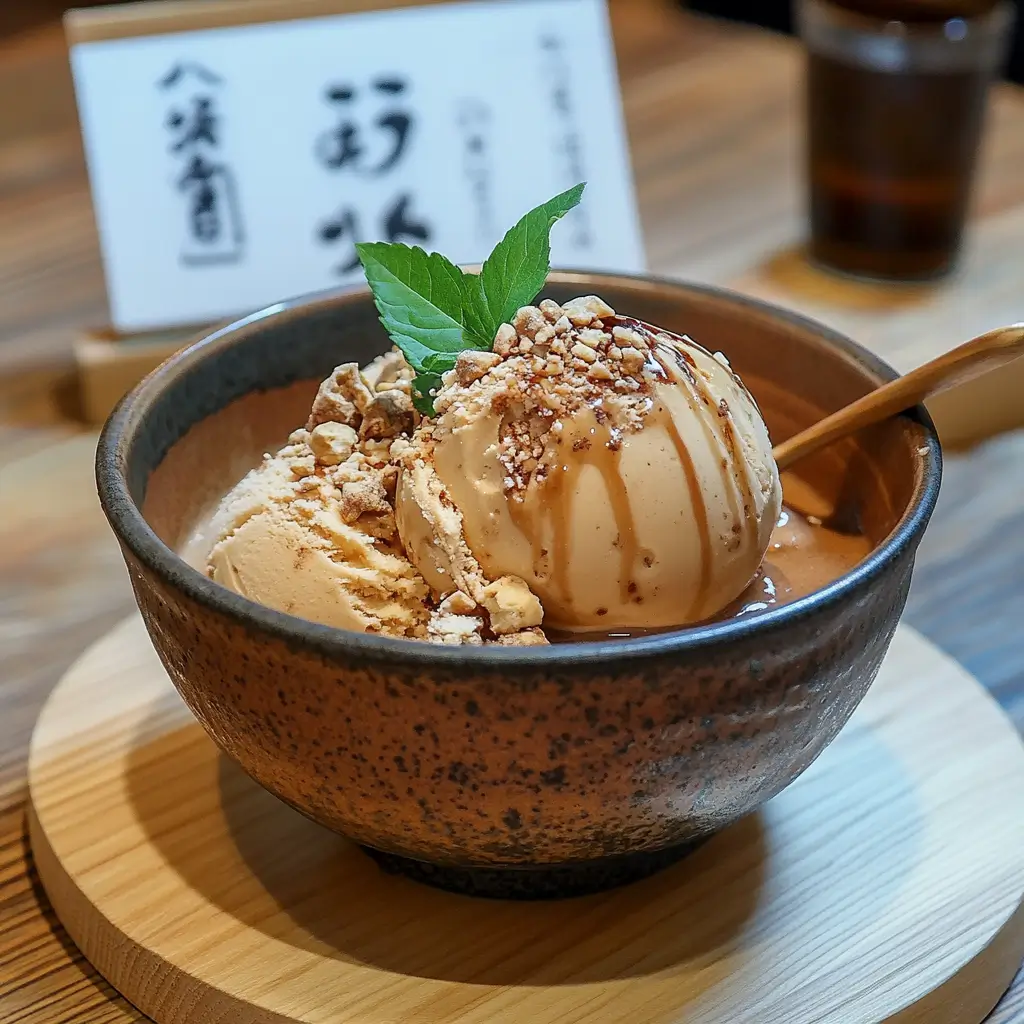 
Hojicha Ice Cream Japanese Dessert