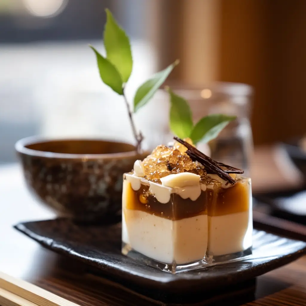 Yummy Yokan in a cozy Japanese Table style, best Japanese dessert