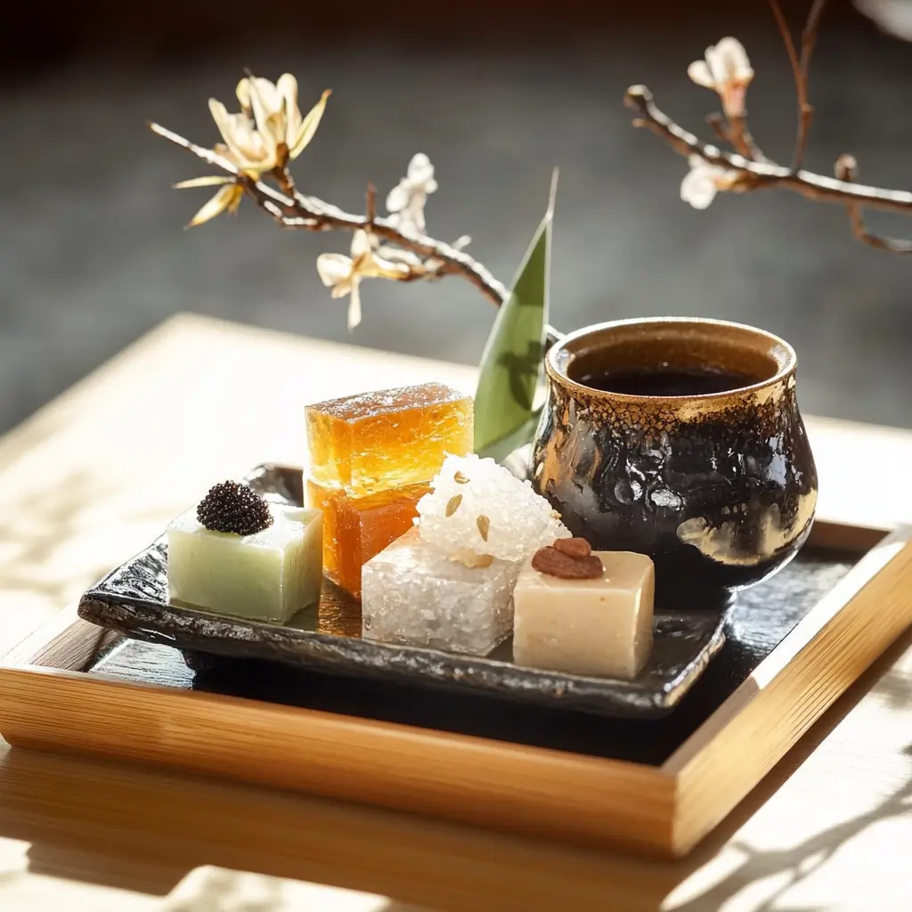 Yokan in a cozy Japanese Table style, best Japanese dessert