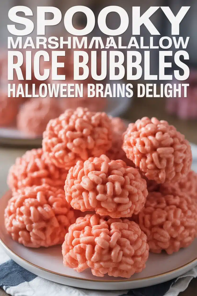 Spooky Marshmallow Rice Bubbles Halloween Brains Delight