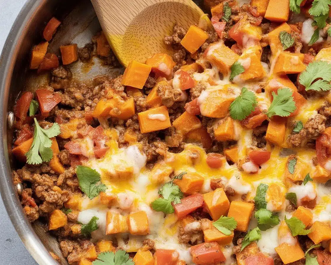 Ground Beef Sweet Potato Skillet
