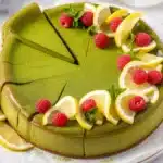 Deliciously creamy Matcha Cheesecake with vibrant green tea flavor and a buttery crust.