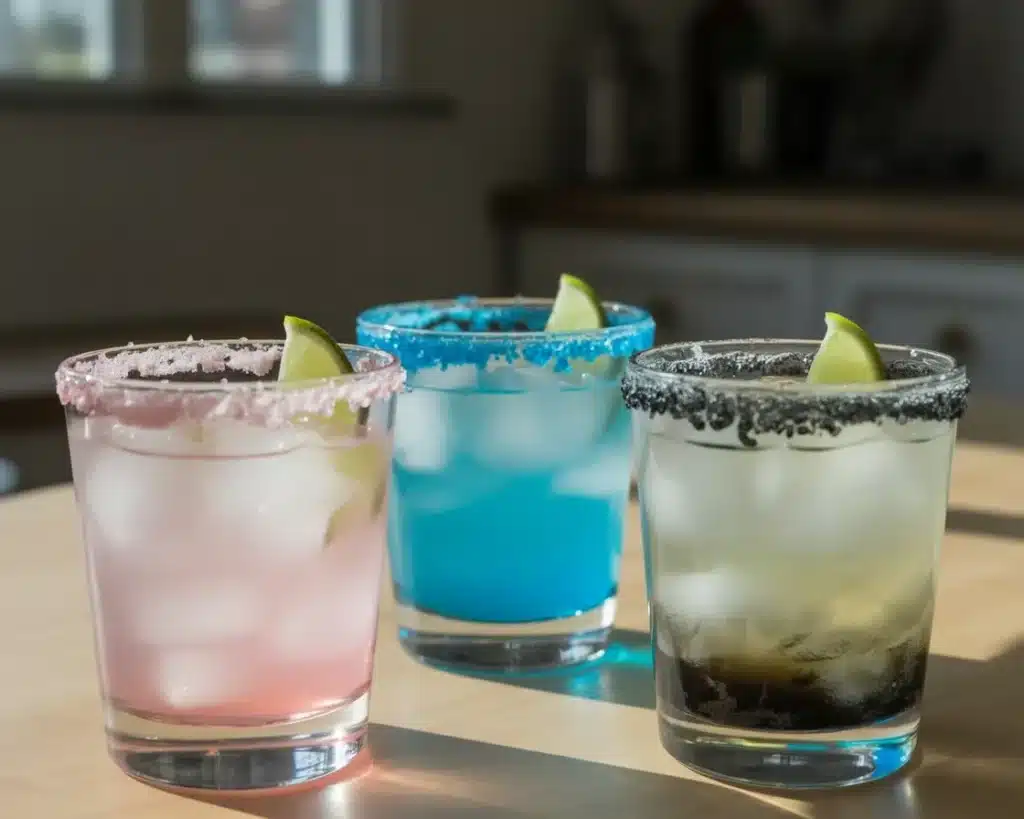 Variety of weight loss drinks including lemon water, apple cider vinegar, and herbal teas