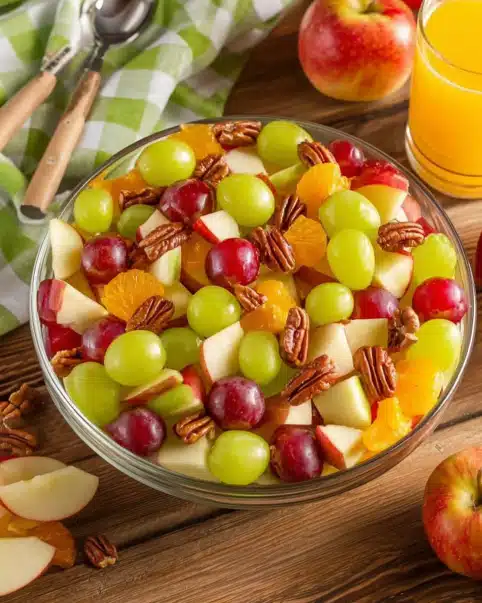 Apple Fruit Salad with Warm Fall Spice Dressing Thanksgiving sides