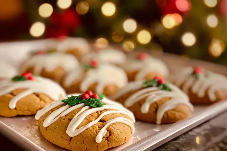 White Chocolate Dipped Chewy Maple Cookies