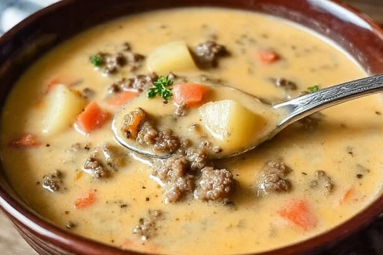 Crockpot Cheeseburger Soup