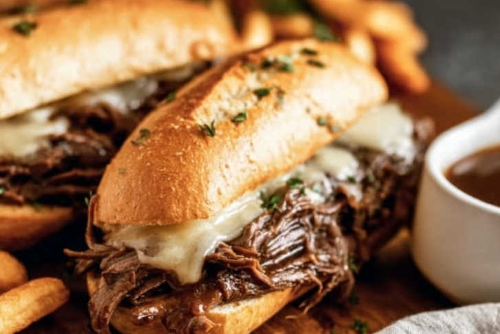 Crockpot French Dip Sandwiches