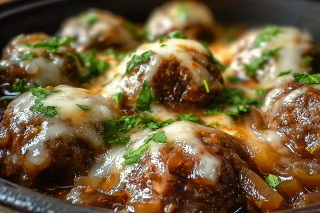 Crockpot French Onion Meatballs Recipe