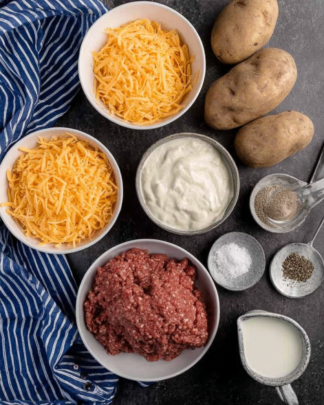 Crockpot Hamburger Potato Casserole Ingredients