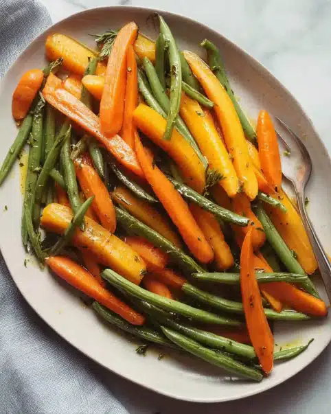 Honey Glazed Carrots & Green Beans side dish