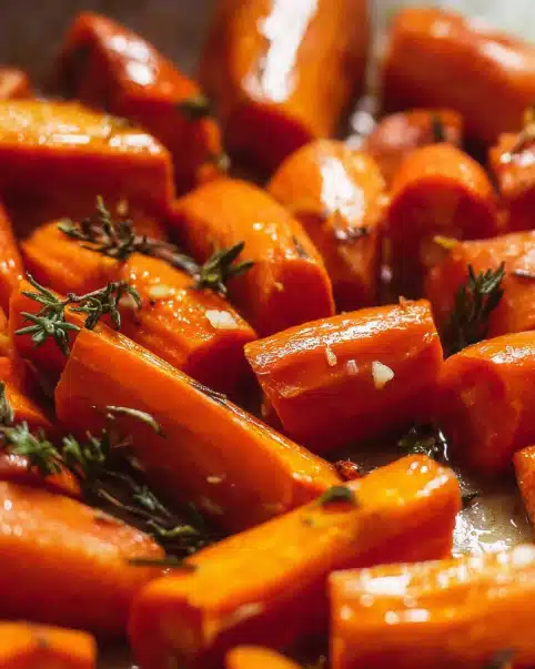 Maple and Brown Sugar Glazed Carrots side dish for holidays