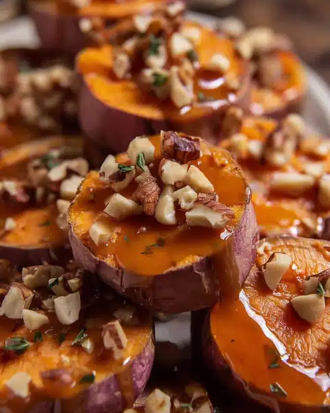 Walnut Maple Roasted Sweet Potatoes side dish