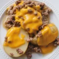 Crockpot Hamburger Potato Casserole with ground beef and cheesy potatoes