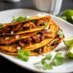 Delicious Crockpot Birria Tacos served with rich consommé and toppings.