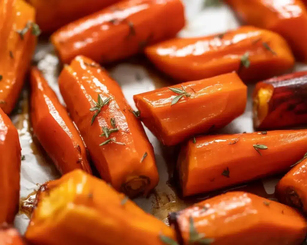 Maple And Brown Sugar Glazed Carrots sautéed with butter and spices