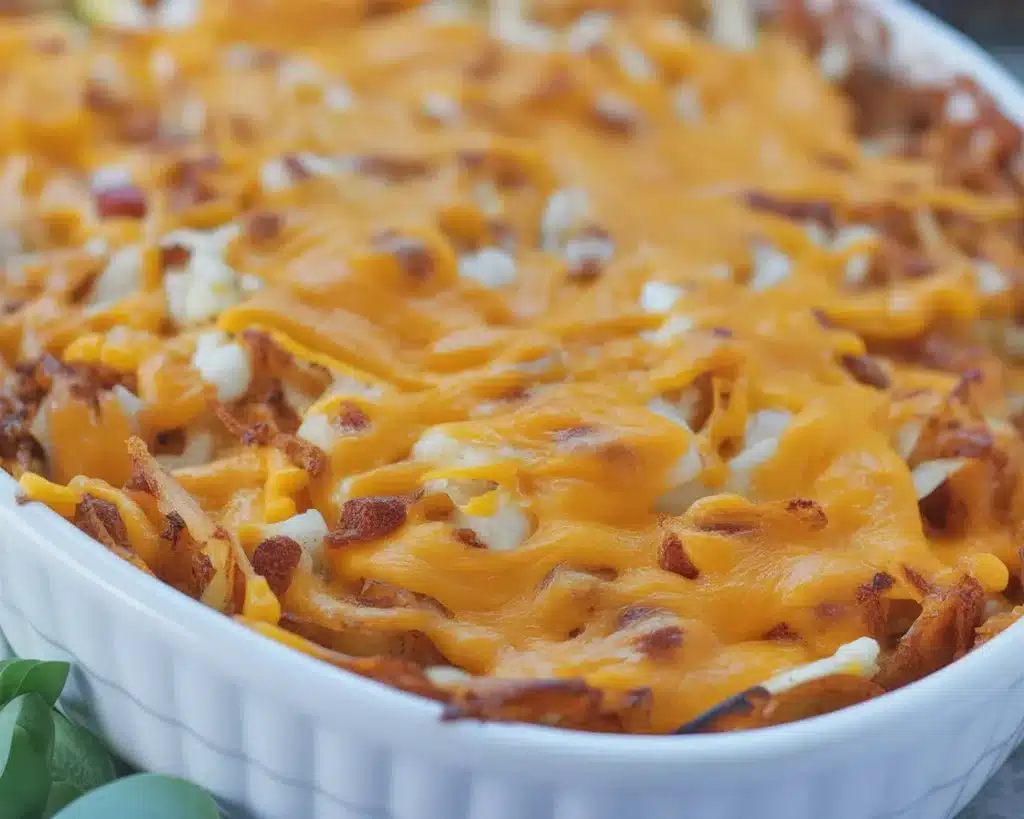 Delicious Pimento Cheese Hash Brown Casserole, a creamy comfort food dish.