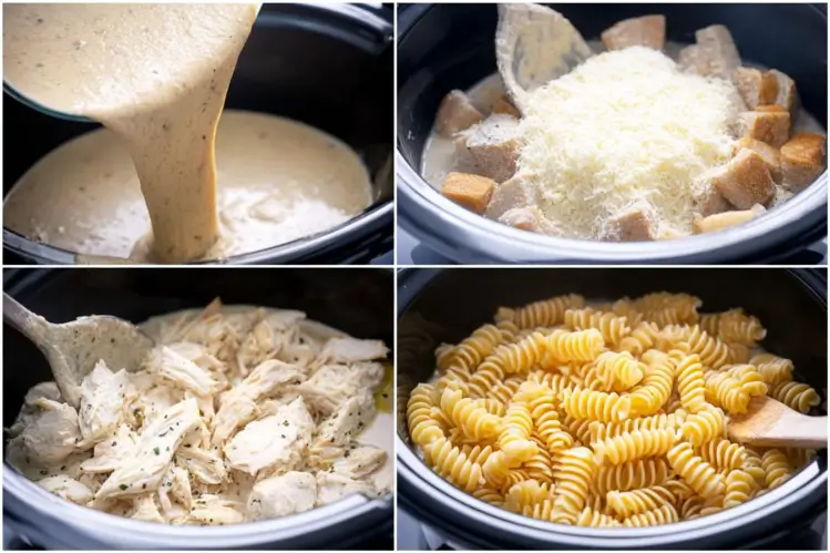 How to Make Crockpot Garlic Parmesan Chicken Pasta