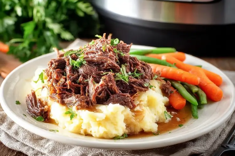 Beef Manhattan serving suggestion