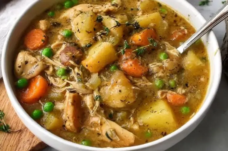 Slow Cooker Chicken Stew Easy Recipe serving