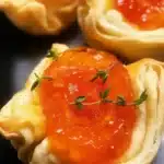 Easy Pepper Jelly and Cream Cheese Bites appetizer served on a platter.