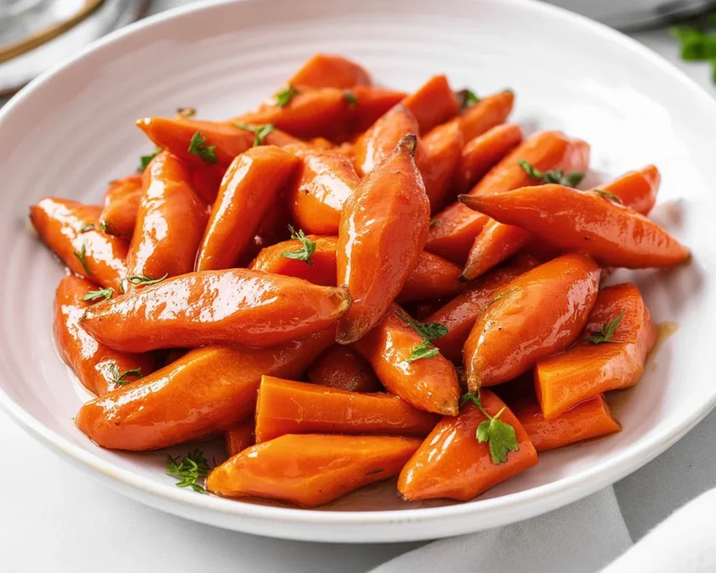 Sweet and savory glazed carrots with brown sugar and honey, perfect side dish.
