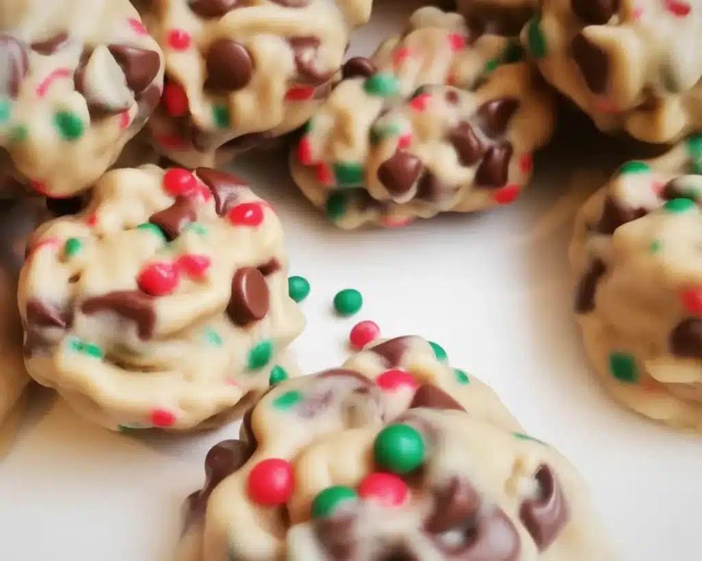 Festive Wonderland Chocolate Chip Cookies with sprinkles and white chocolate chips