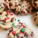 Festive Wonderland Chocolate Chip Cookies with sprinkles and white chocolate chips