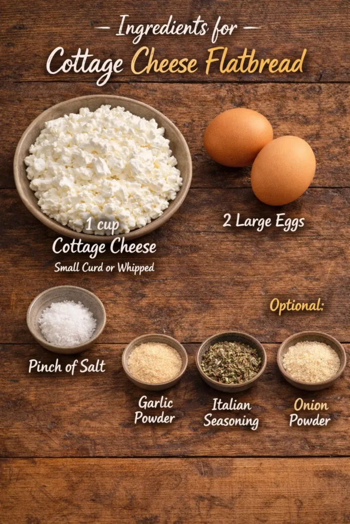 2-Ingredient Cottage Cheese Flatbread ingredient list