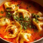 A vibrant bowl of Coconut Curry Soup with fresh vegetables and noodles.