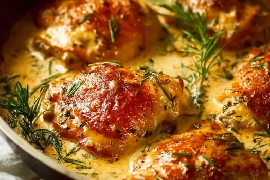 Creamy Oven Baked Chicken Thighs