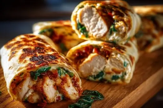 Crispy Air Fryer Chicken & Mozzarella Wraps