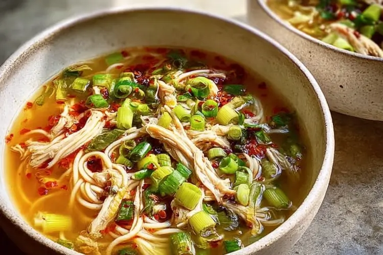Classic Ginger Garlic Chicken Noodle Soup