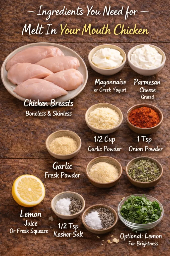 Melt in Your Mouth Chicken Ingredient list