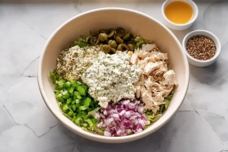 Making Rotisserie Chicken Salad