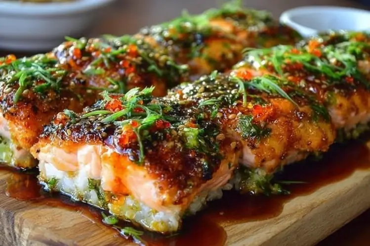 Spicy Salmon Sushi Bake