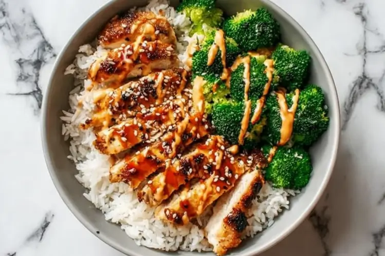 Crispy Sticky Chicken Rice Bowls