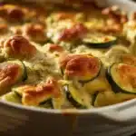 Delicious Chicken Zucchini Bake with juicy chicken and fresh zucchini in a casserole dish