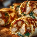 Delicious Air Fryer Chicken & Mozzarella Wraps with golden crust and flavorful filling.