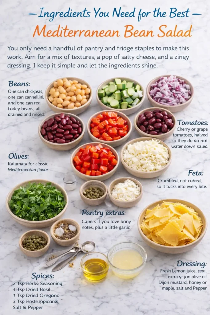 Best Mediterranean Bean Salad ingredients