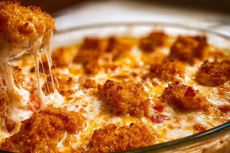 Cottage Cheese Chicken Parm Bowl with chicken and cheese, a high-protein meal.