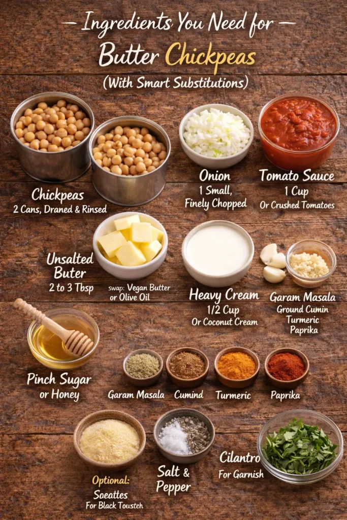 Ingredients You Need for Butter Chickpeas (With Smart Substitutions)