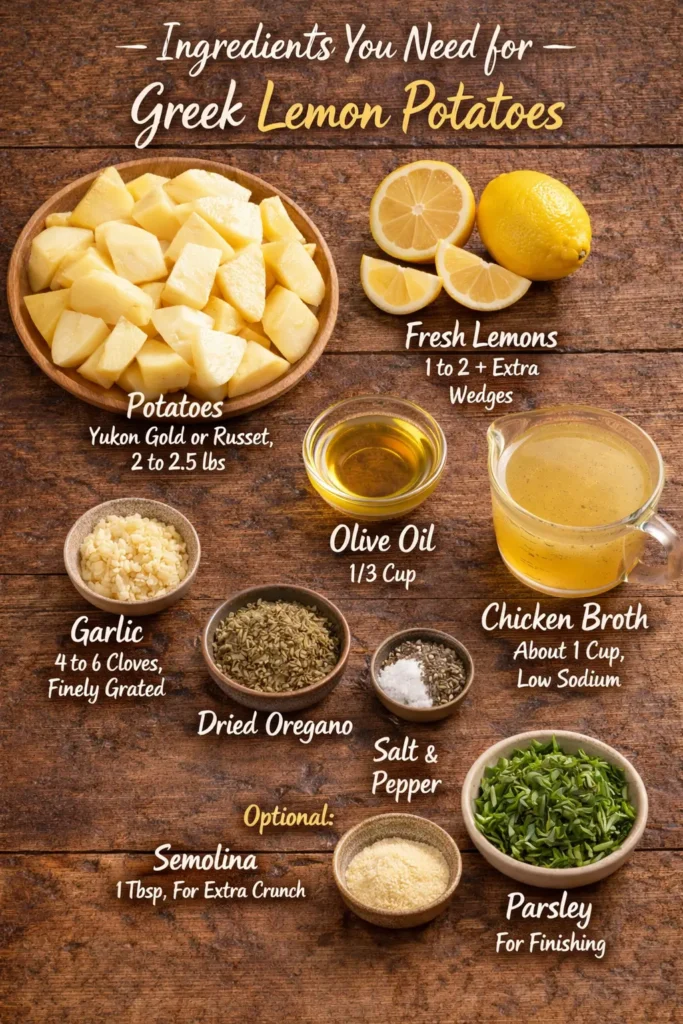 Ingredients You Need for Greek Lemon Potatoes