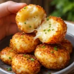 Crispy mashed potato cheese bites overflowing with melted cheese and golden crust.