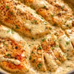 Creamy Ranch Chicken Crock Pot recipe featuring chicken in ranch gravy and veggies.