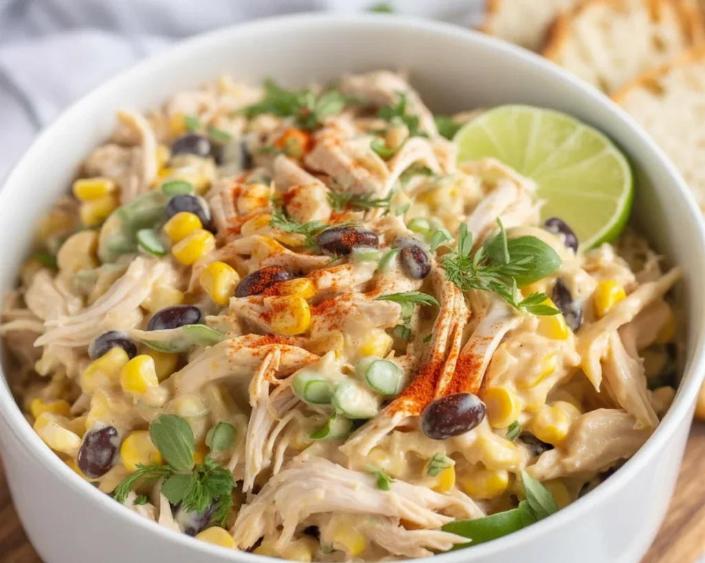 High Protein Southwest Chicken Salad with grilled chicken and fresh vegetables