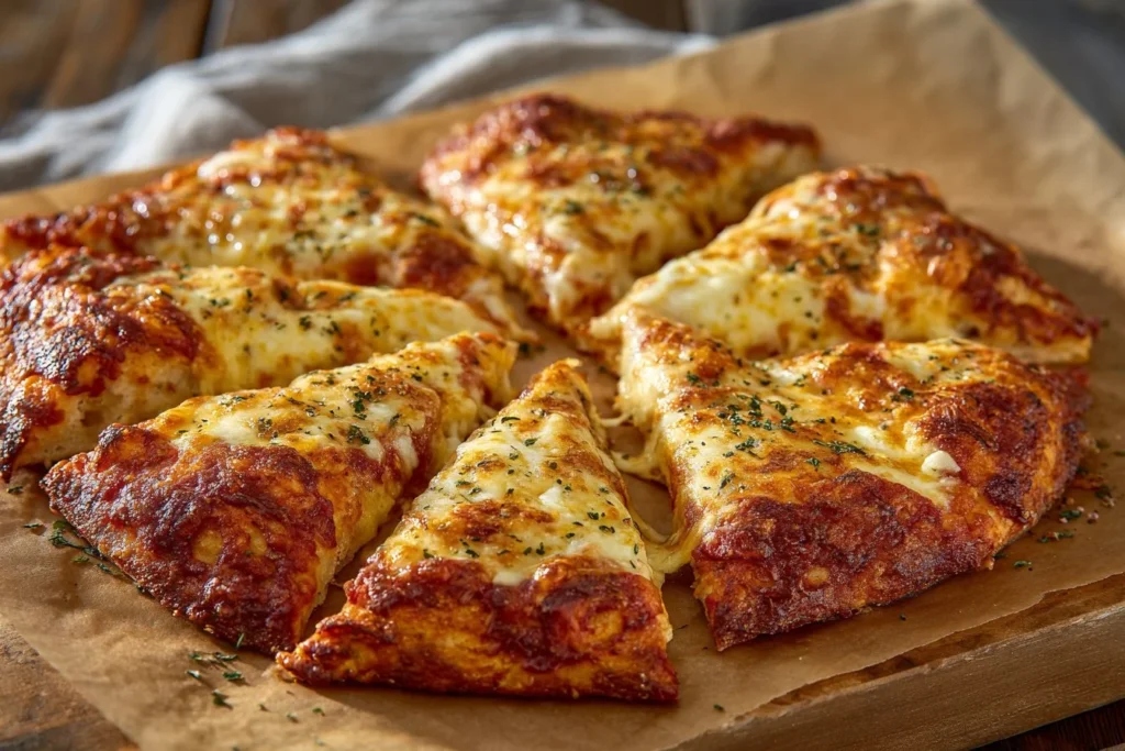 Delicious cottage cheese pizza crust made with three simple ingredients