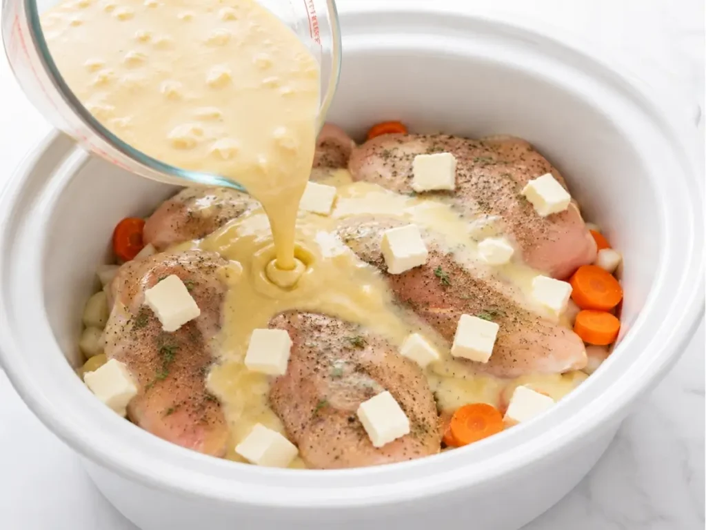 Step Two Instructions: How to Make Dump-and-Go Crockpot Chicken Pot Pie