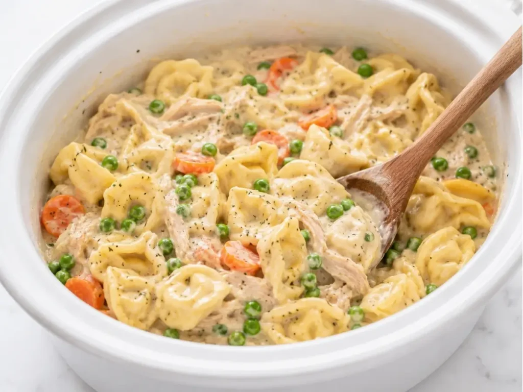 Step five Instructions: How to Make Dump-and-Go Crockpot Chicken Pot Pie