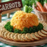 Creamy Carrot Cheese Ball appetizer served on a platter with fresh vegetables