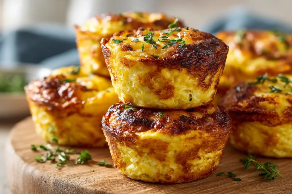 Delicious cottage cheese egg bites served on a plate, perfect for healthy snacking.